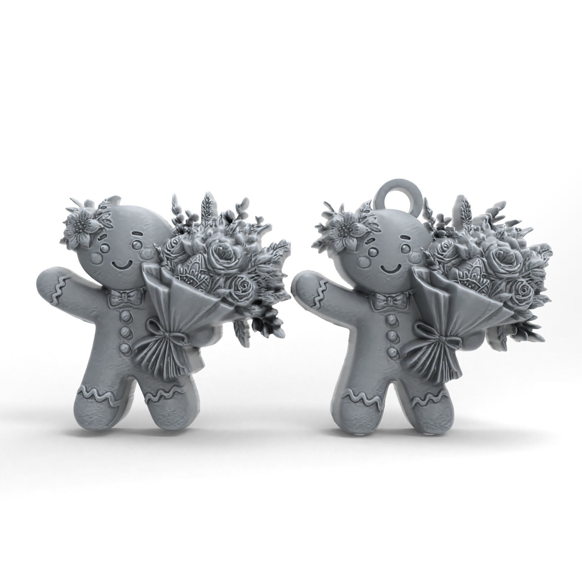 ginger cookie with flower 3  3D print model_1