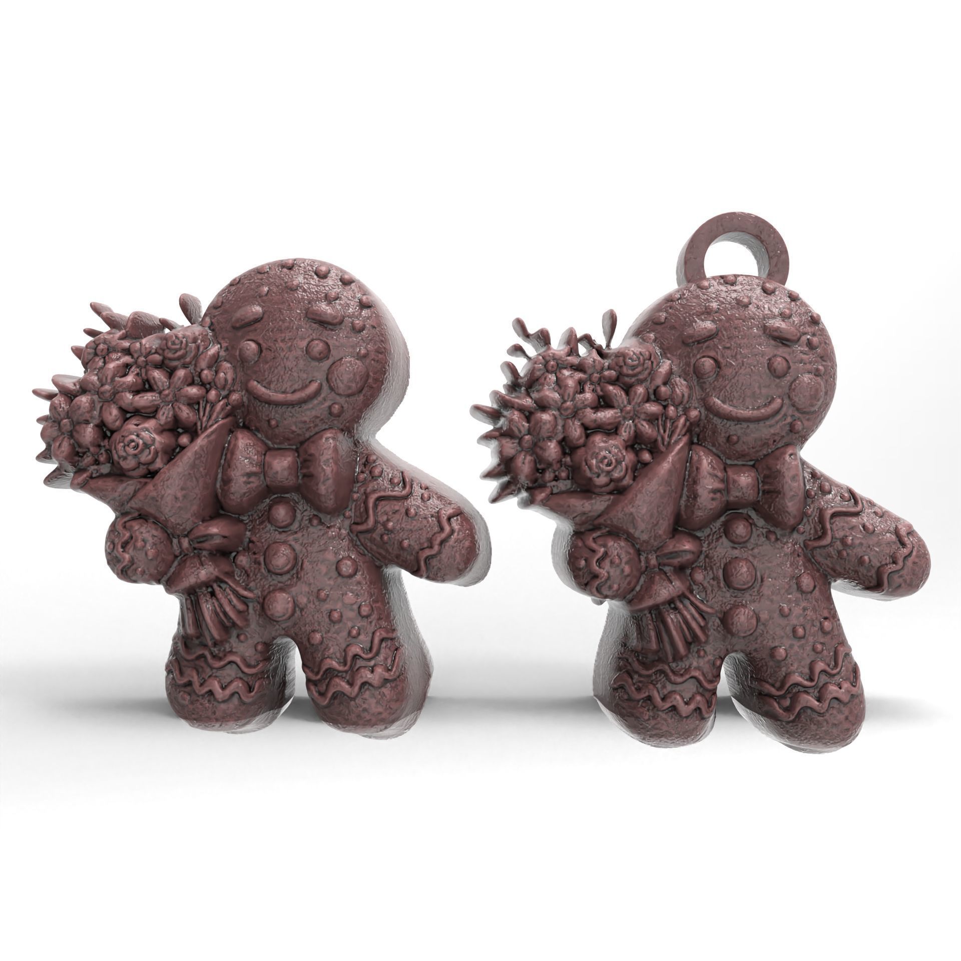 ginger cookie with flowers 5  3D print model_2