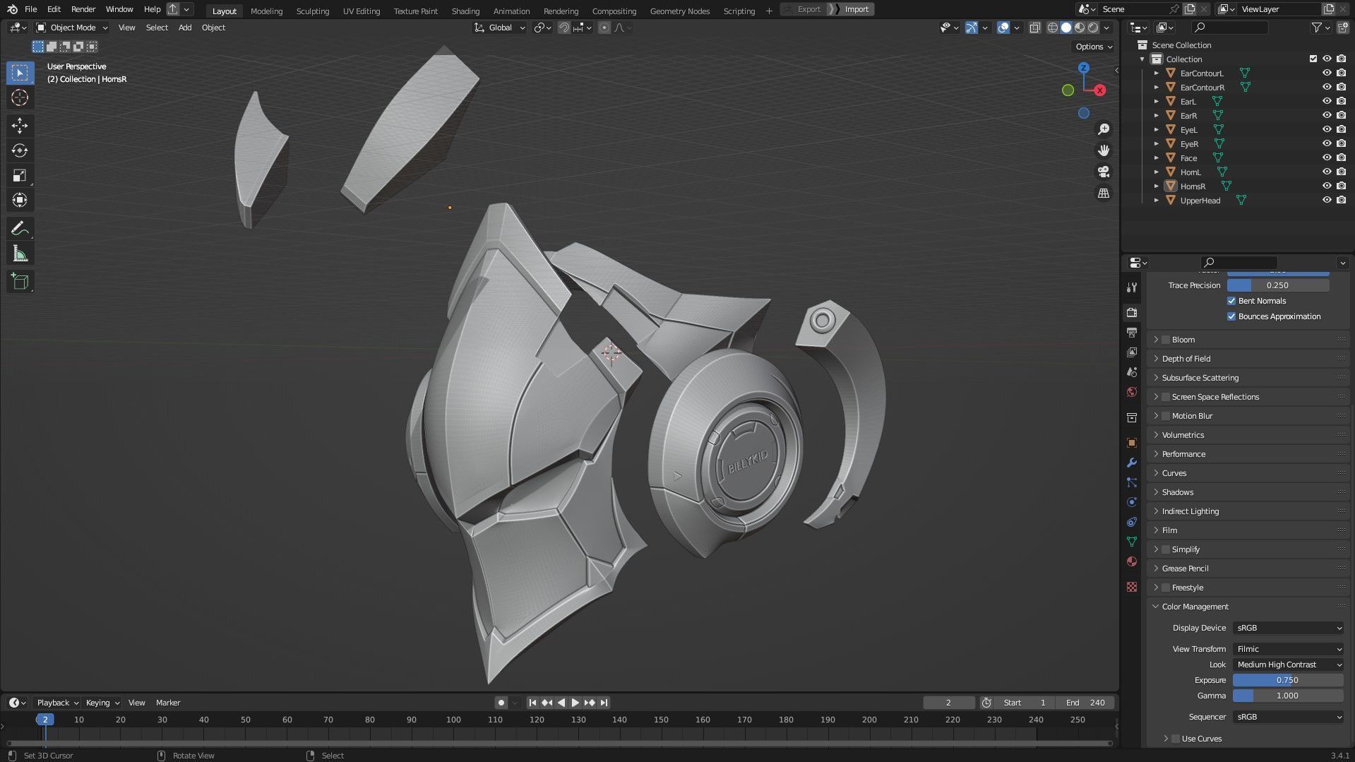 Zenless Zone Zero Billy Kid Mask for Cosplay 3D print model_12