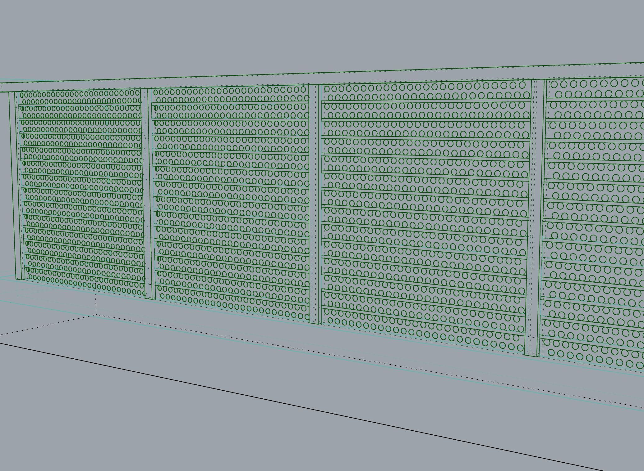 Metal Perforated Railing Free 3D model_5