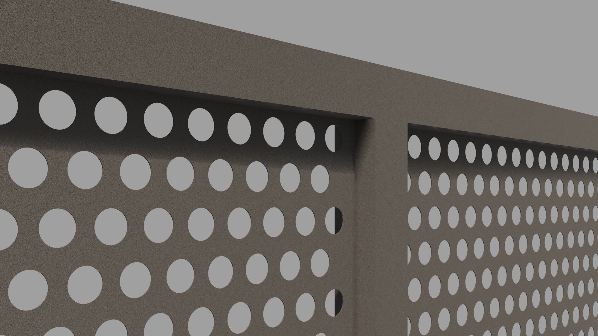 Metal Perforated Railing Free 3D model_3