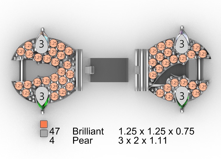 hiphop bracelet chain 3D print model_4