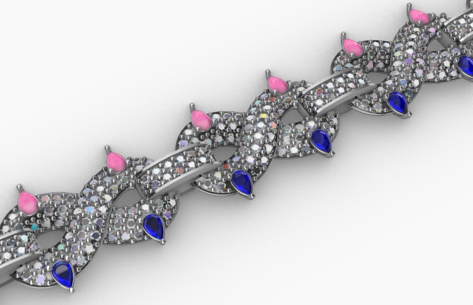 hiphop bracelet chain 3D print model_16