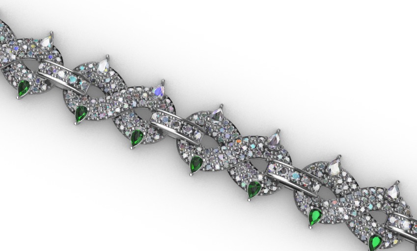 hiphop bracelet chain 3D print model_13