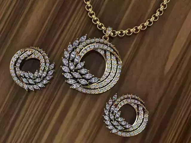 Pendant locket set diamond gold jewelry