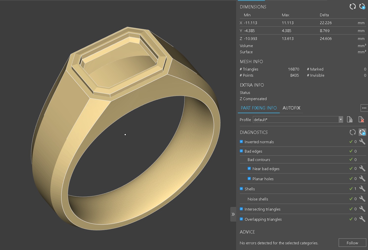 Mens Engagement Ring Emerald cut Diamond 3D print model_11