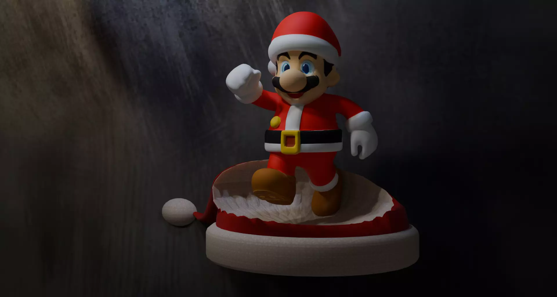 Mario Cristhmas xmas santa hat 3D print model_0