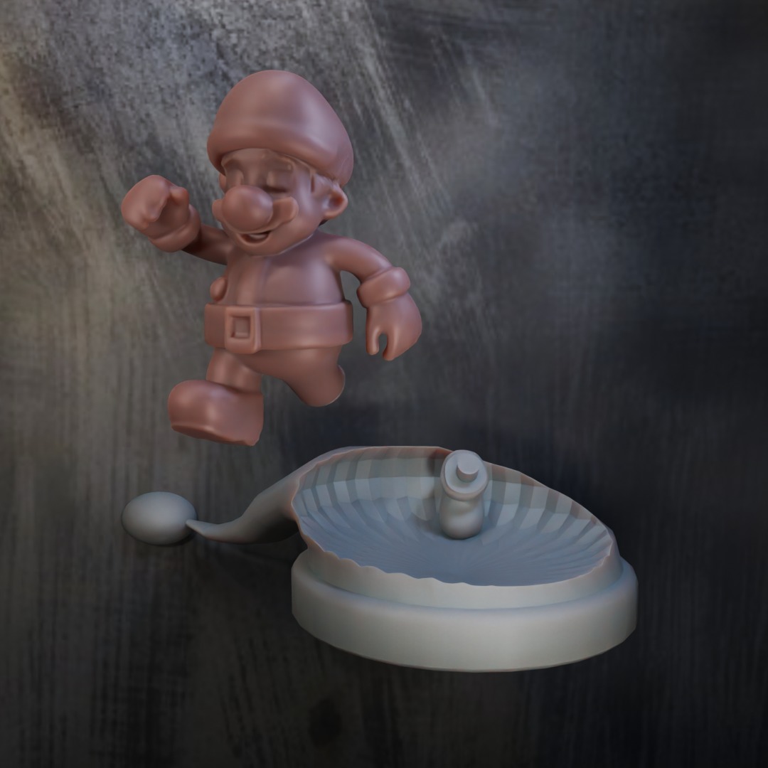 Mario Cristhmas xmas santa hat 3D print model_3