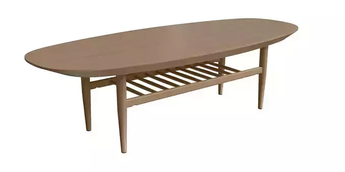 White Oak Oval Coffee Table
