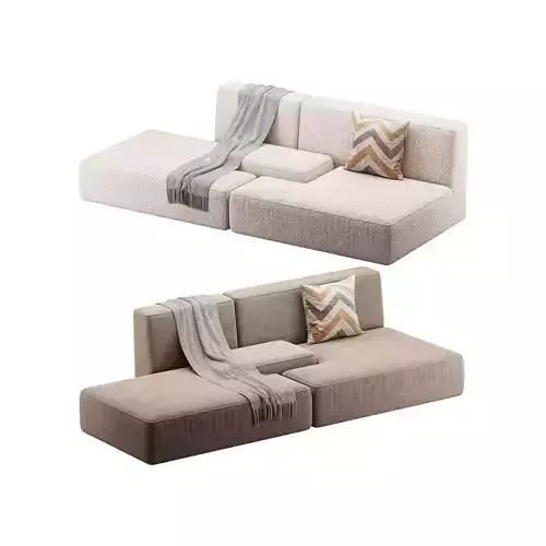 Double sofa Face with armrest black 3D model