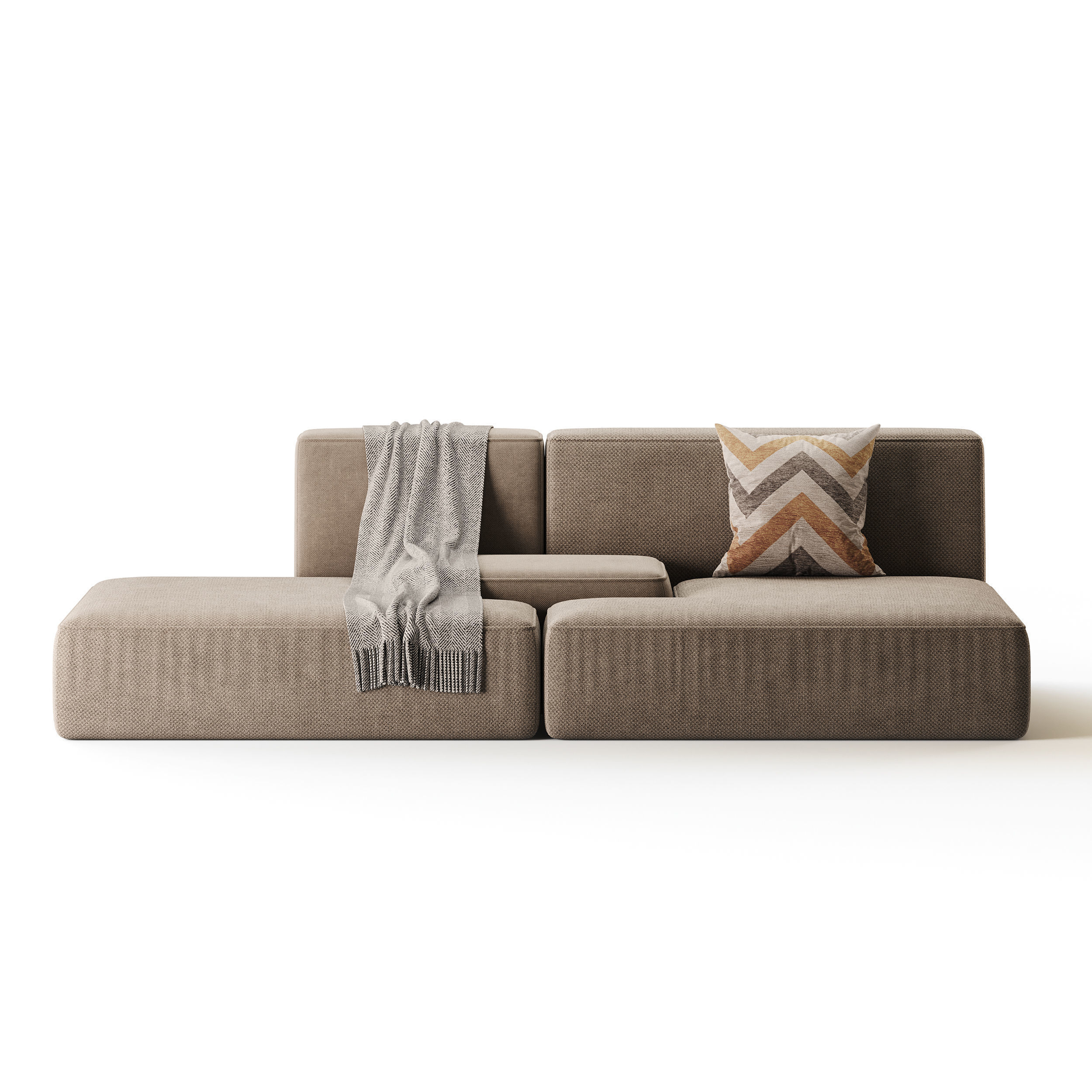 Double sofa Face with armrest black 3D model_12