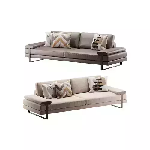 Full Grain Cow Leather Upholstered Sofa