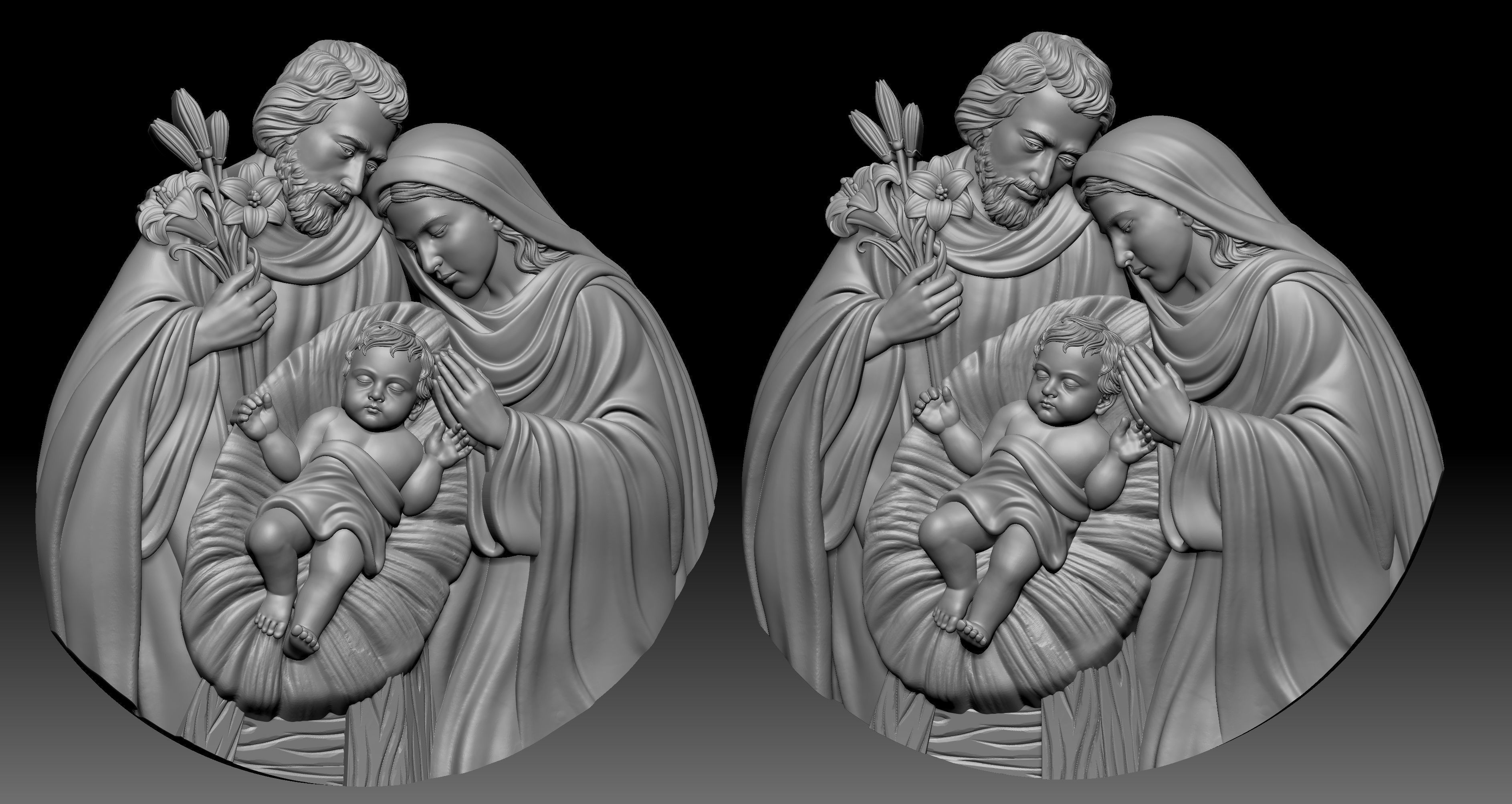 Holy Family Pendant 3D print model_5