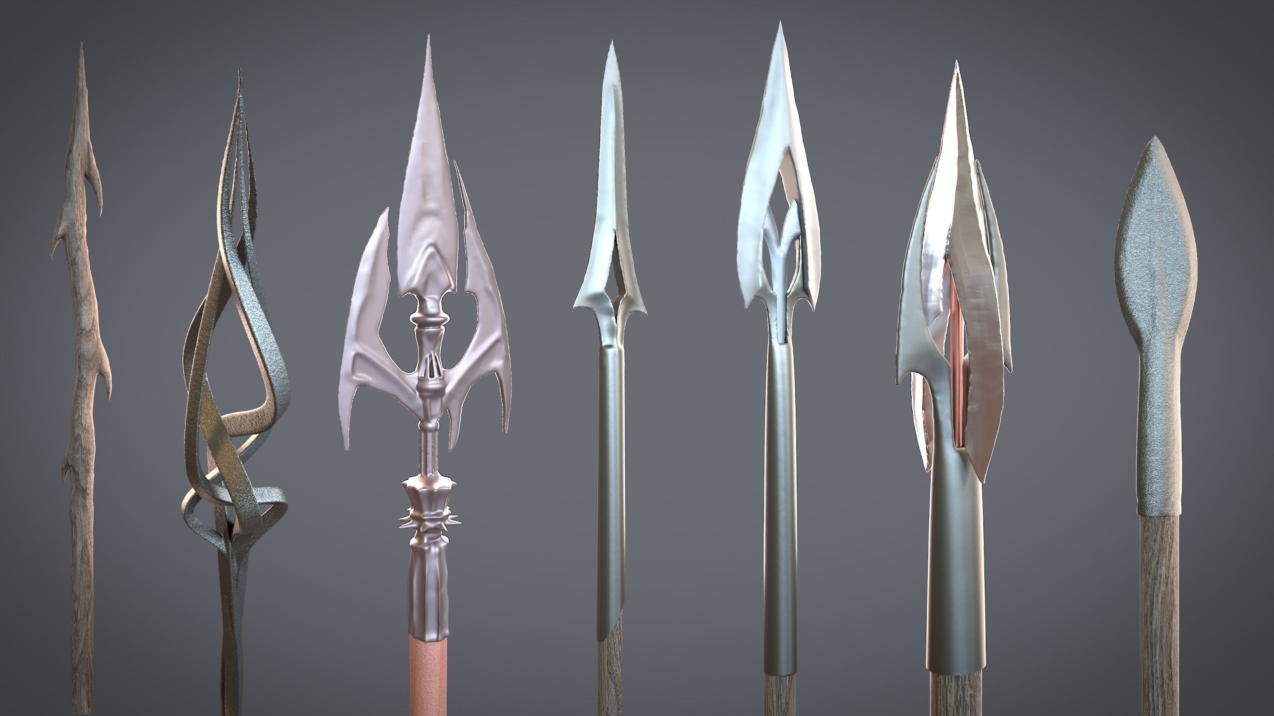 PBR Medieval Arrows Bows Crossbows Pack - 57 Assets 3D model_25