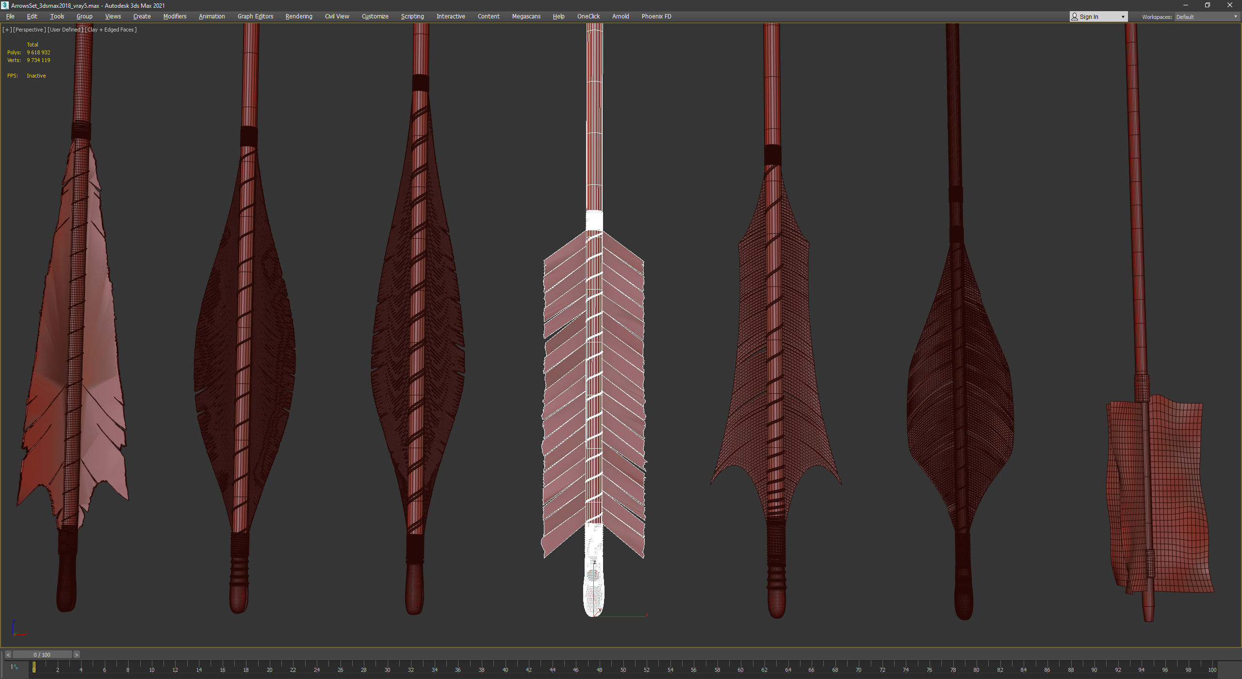 PBR Medieval Arrows Bows Crossbows Pack - 57 Assets 3D model_55