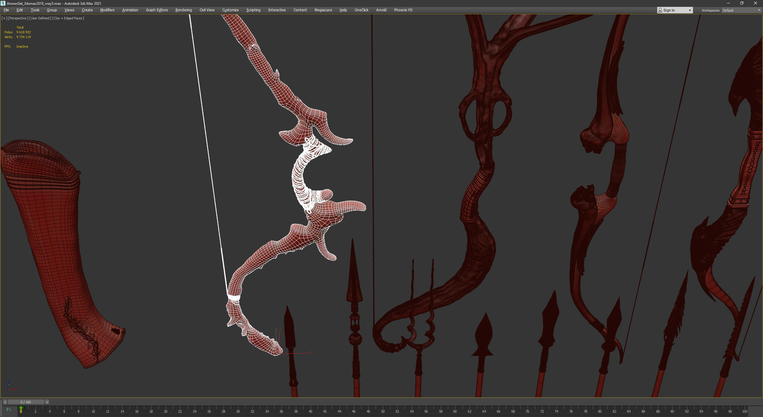PBR Medieval Arrows Bows Crossbows Pack - 57 Assets 3D model_47
