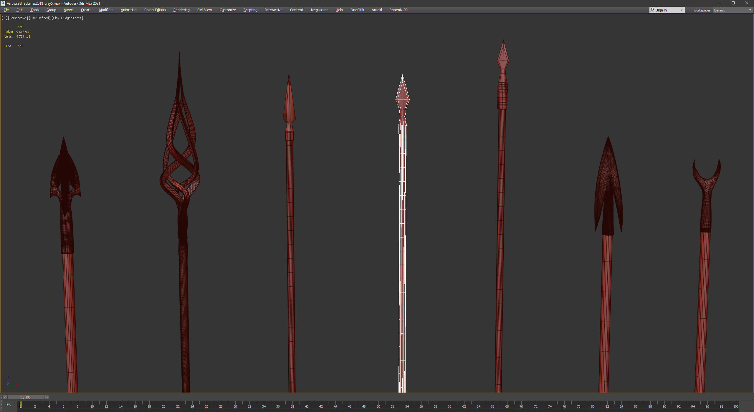 PBR Medieval Arrows Bows Crossbows Pack - 57 Assets 3D model_50