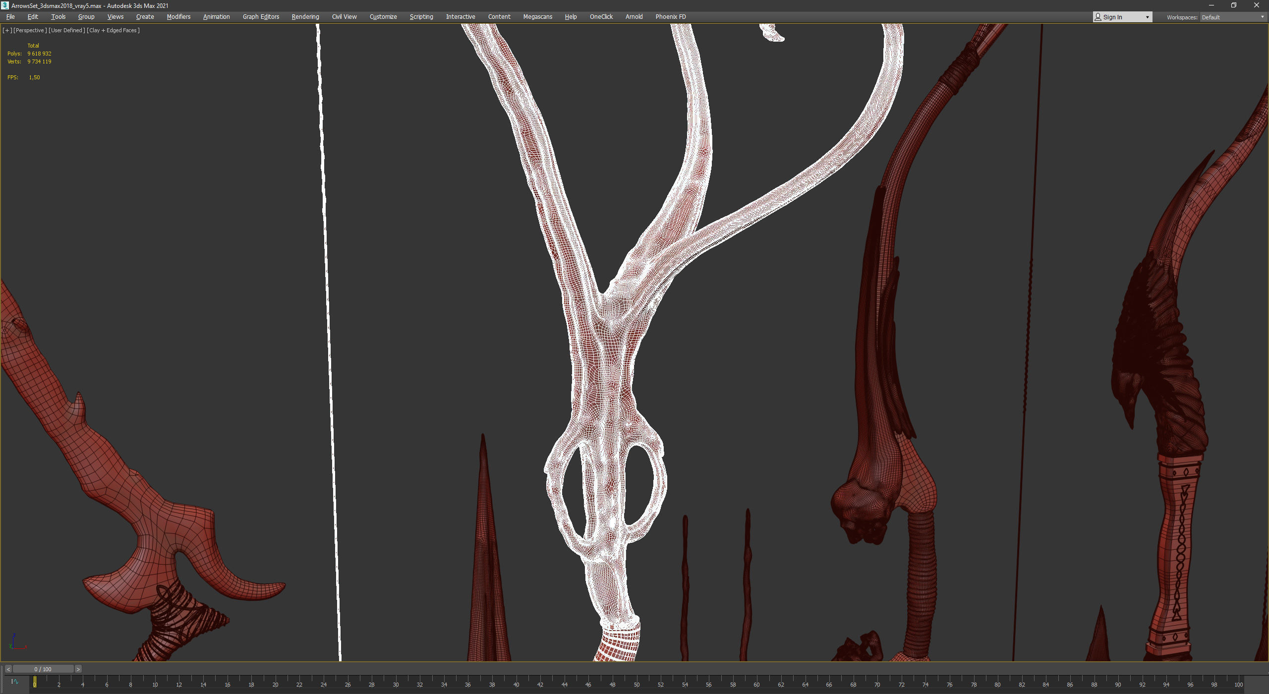 PBR Medieval Arrows Bows Crossbows Pack - 57 Assets 3D model_42