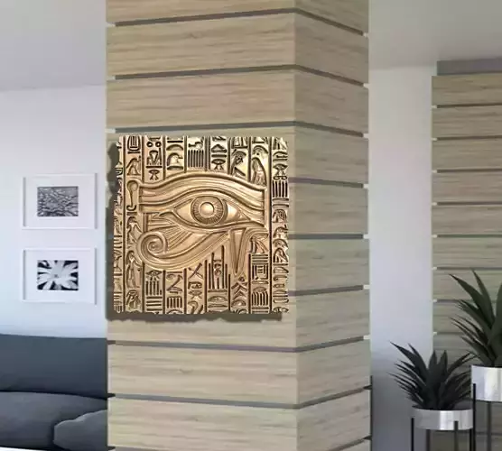 COPY OF OLD EGYPT HIEROGLYPHS EYE HORUS CARVED BOARD 3D print model