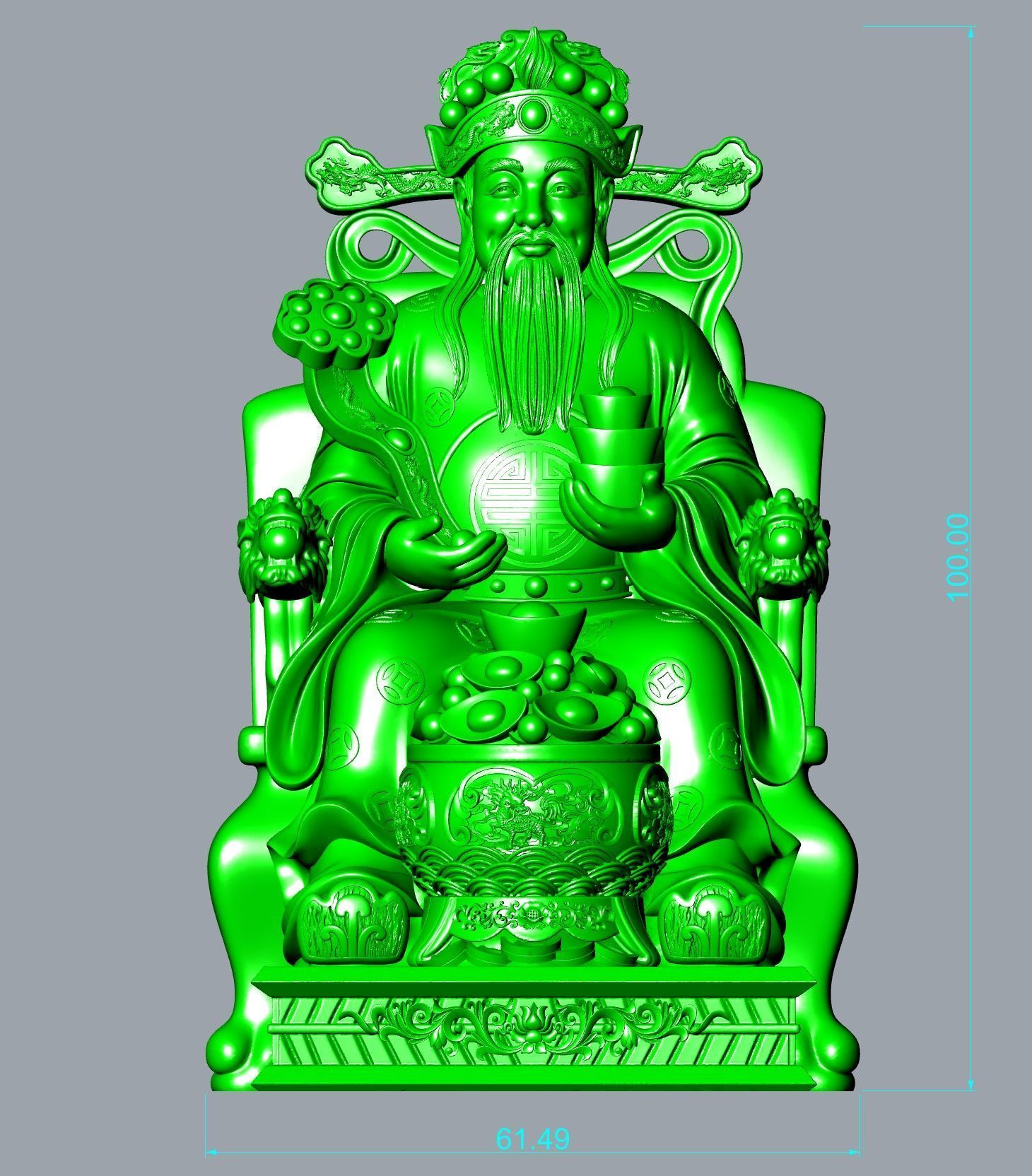 God of Wealth Statue 3D print model_4