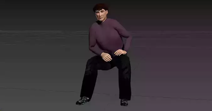 Male Character - Animated Low-poly 3D model