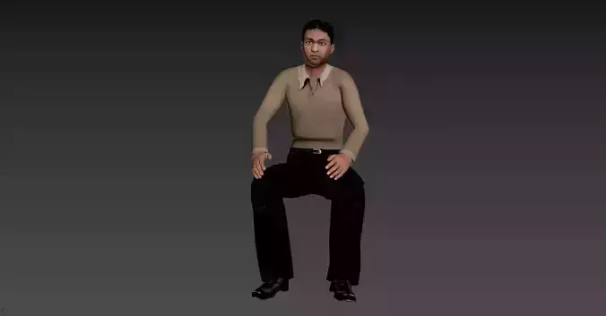 Male Character - Animated Low-poly 3D model