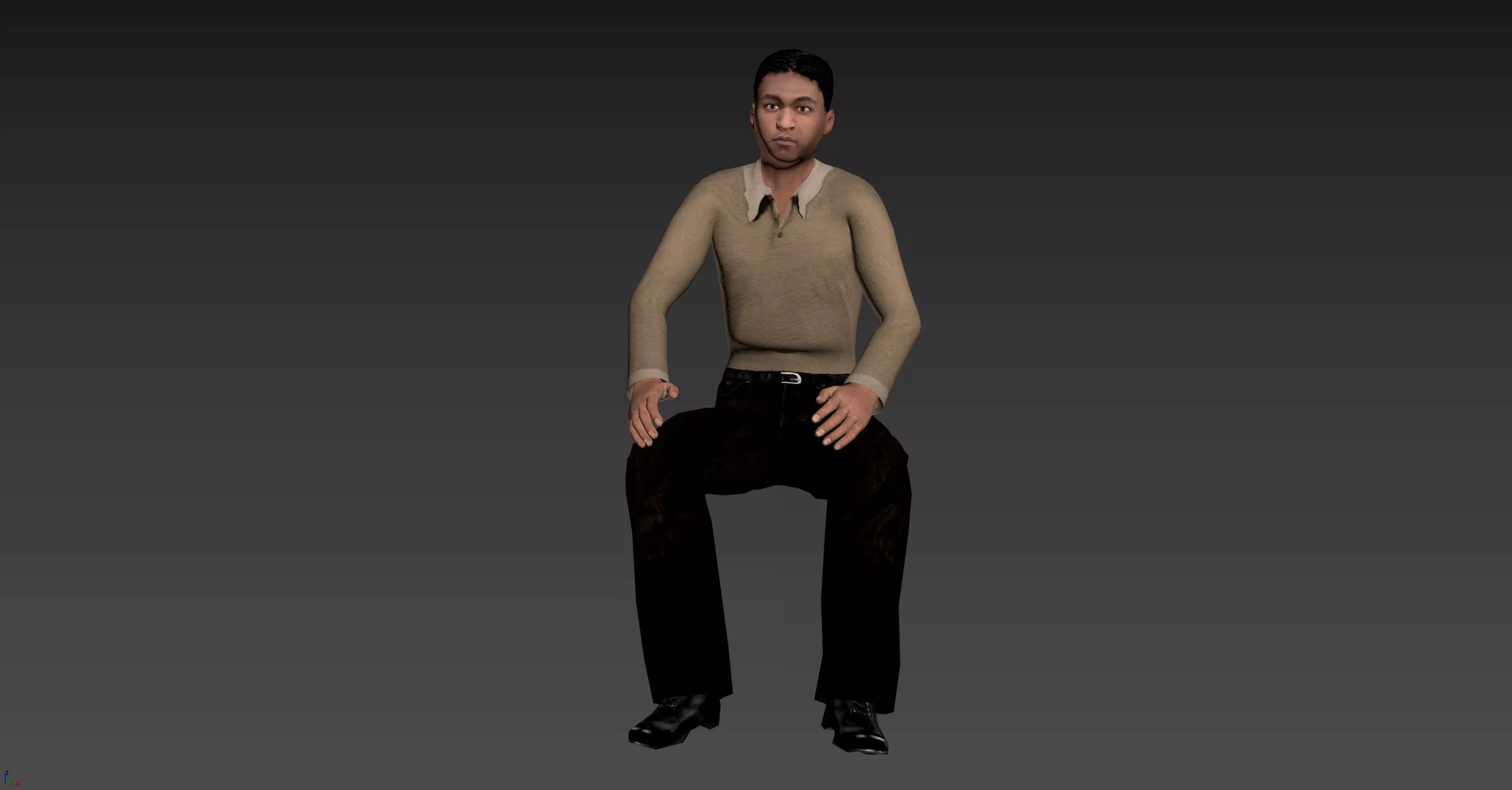 Male Character - Animated Low-poly 3D model