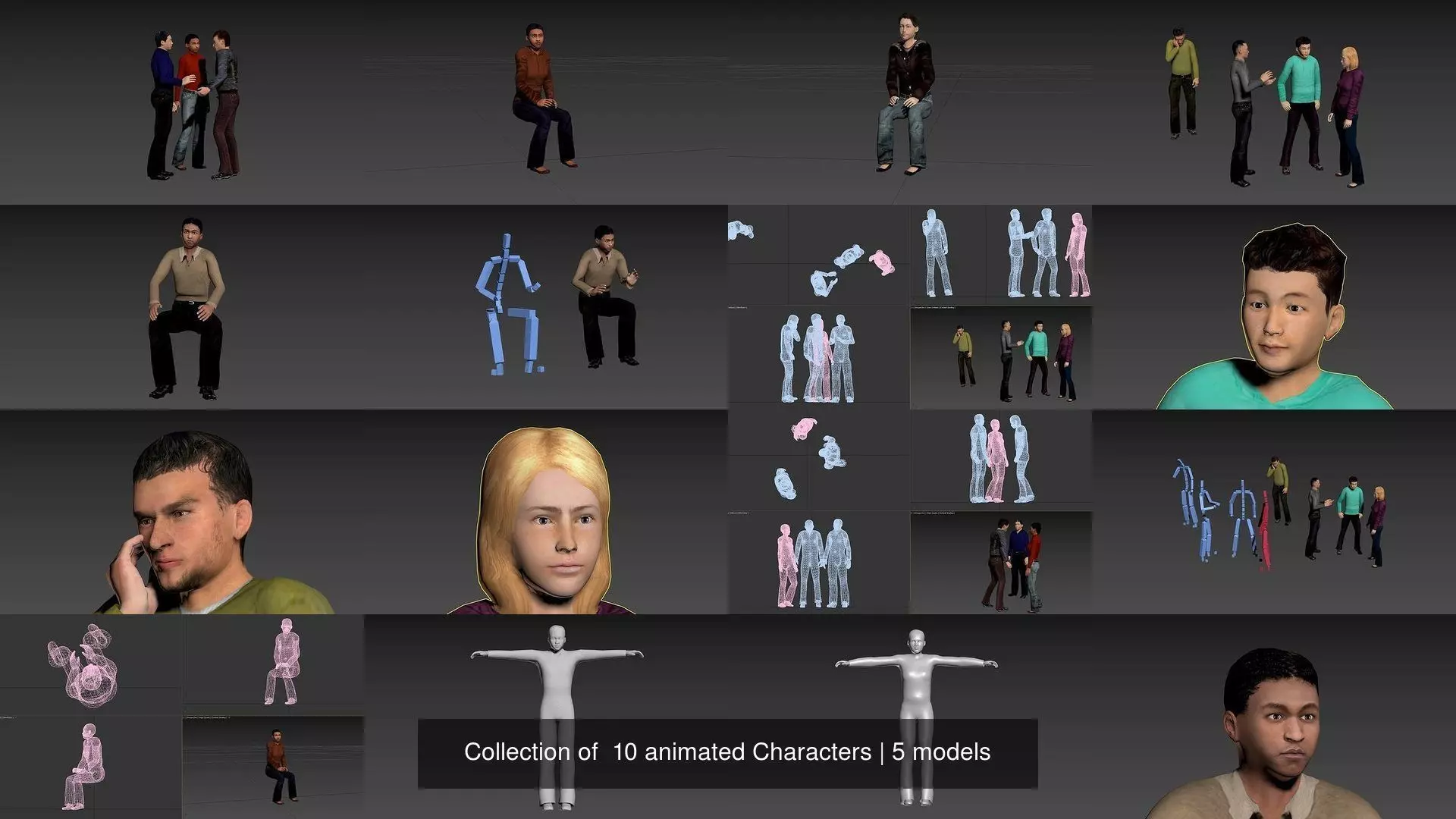 Collection of  10 animated Characters _0