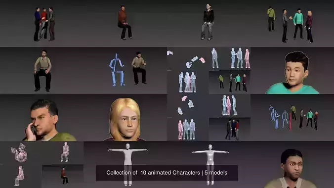 Collection of  10 animated Characters 