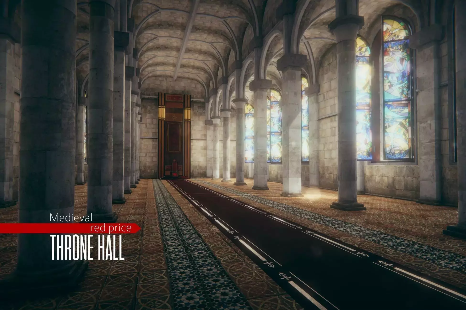 Medieval - Throne Hall Low-poly 3D model