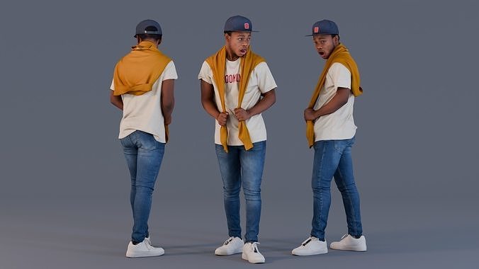 Urban Style with Yellow Sweater Accent 3D model