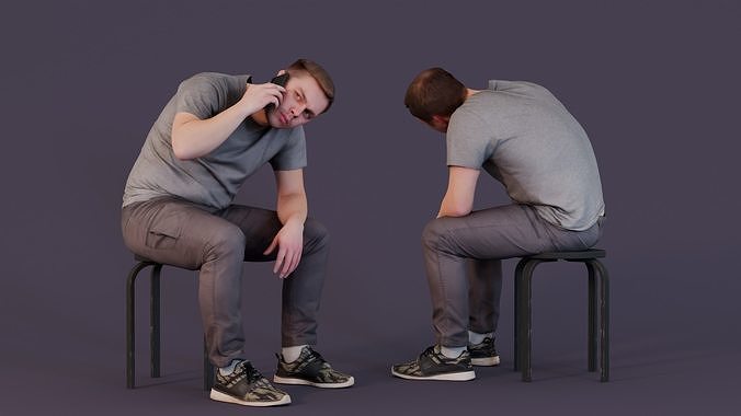 Listening Carefully - Seated Caller 3D model