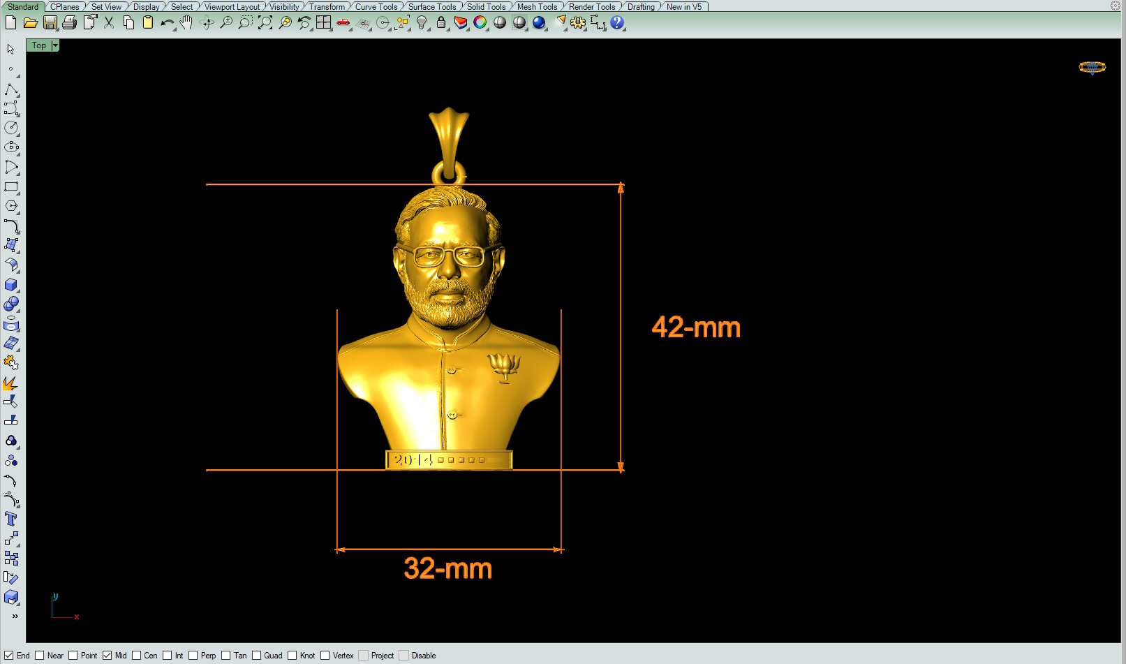 Modi Pendant 3Dprint File 3D print model_3
