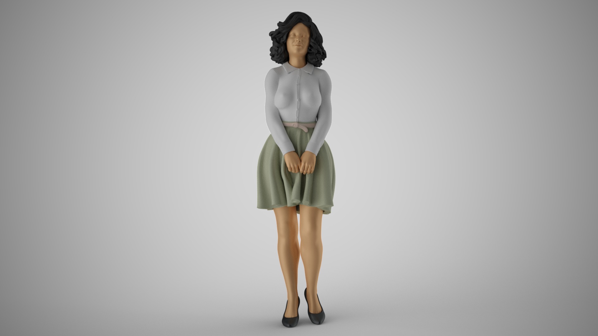 Modern Woman in Past Times 4 3D print model_4