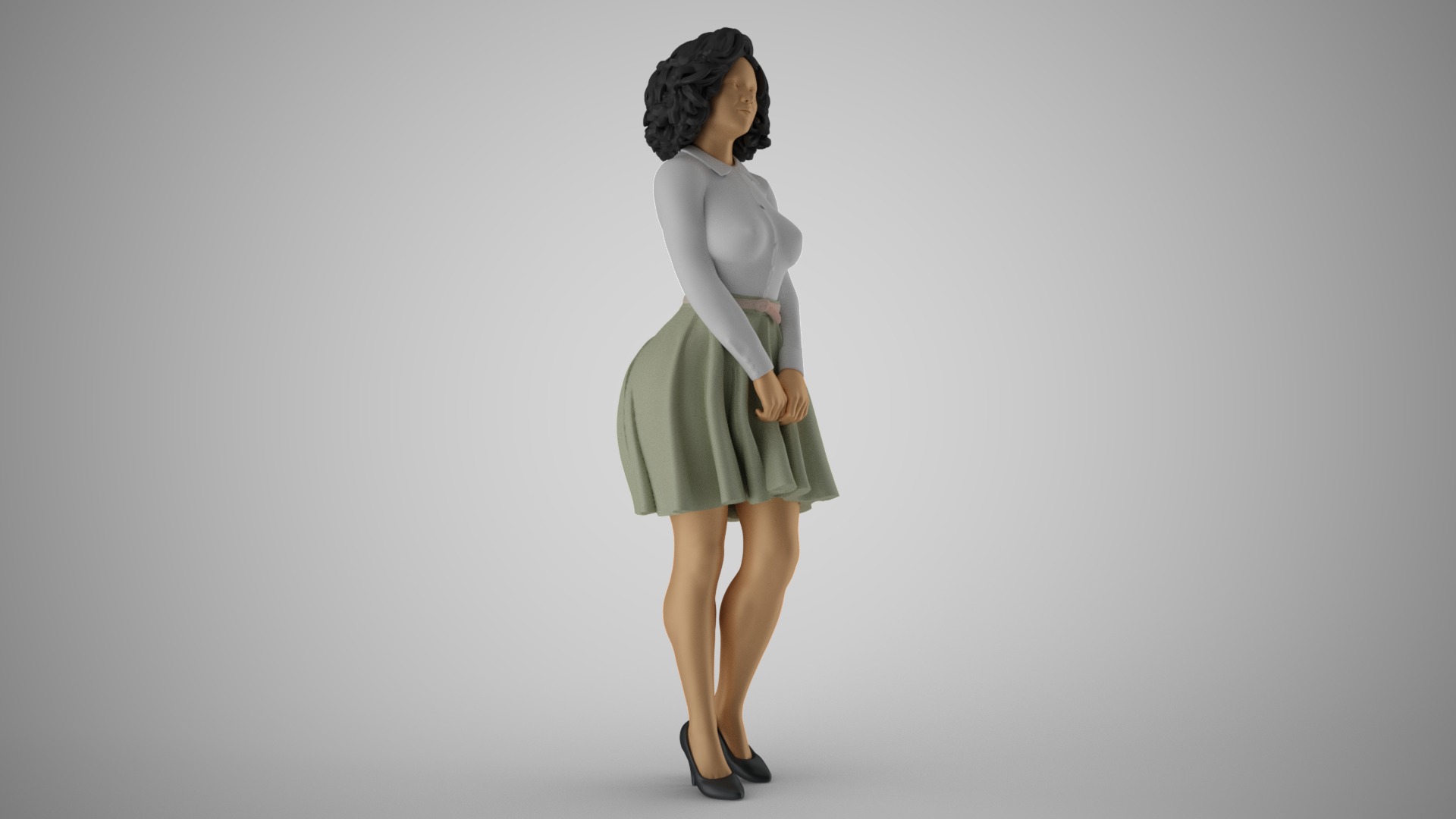 Modern Woman in Past Times 4 3D print model_5