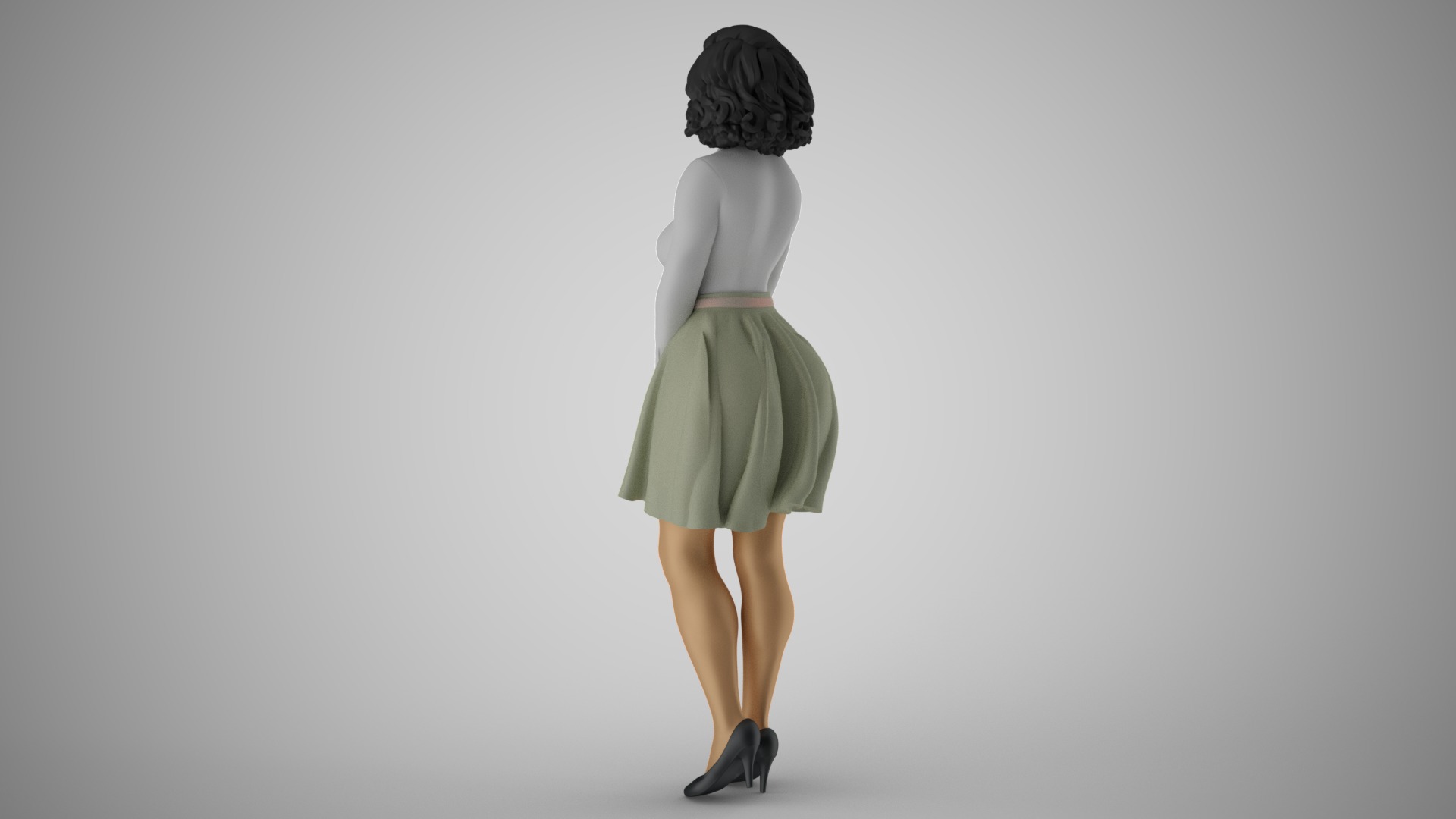 Modern Woman in Past Times 4 3D print model_9