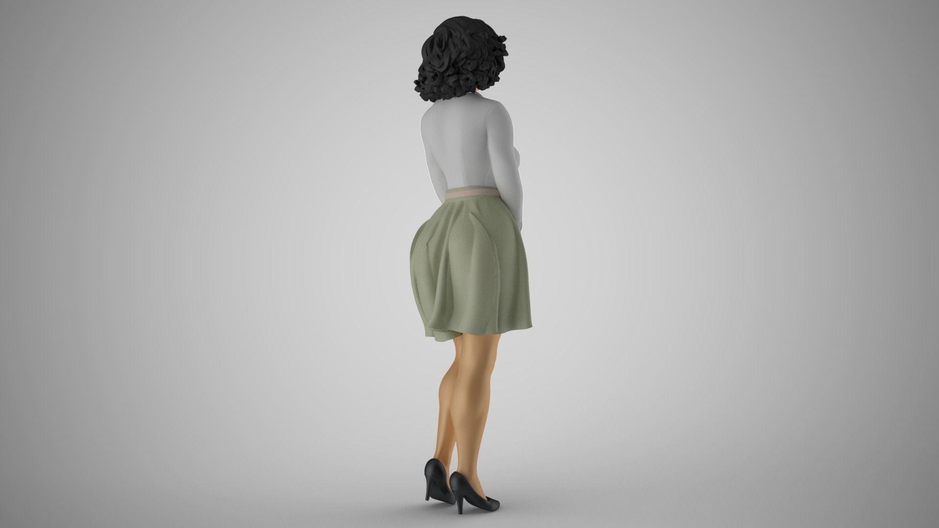 Modern Woman in Past Times 4 3D print model_7