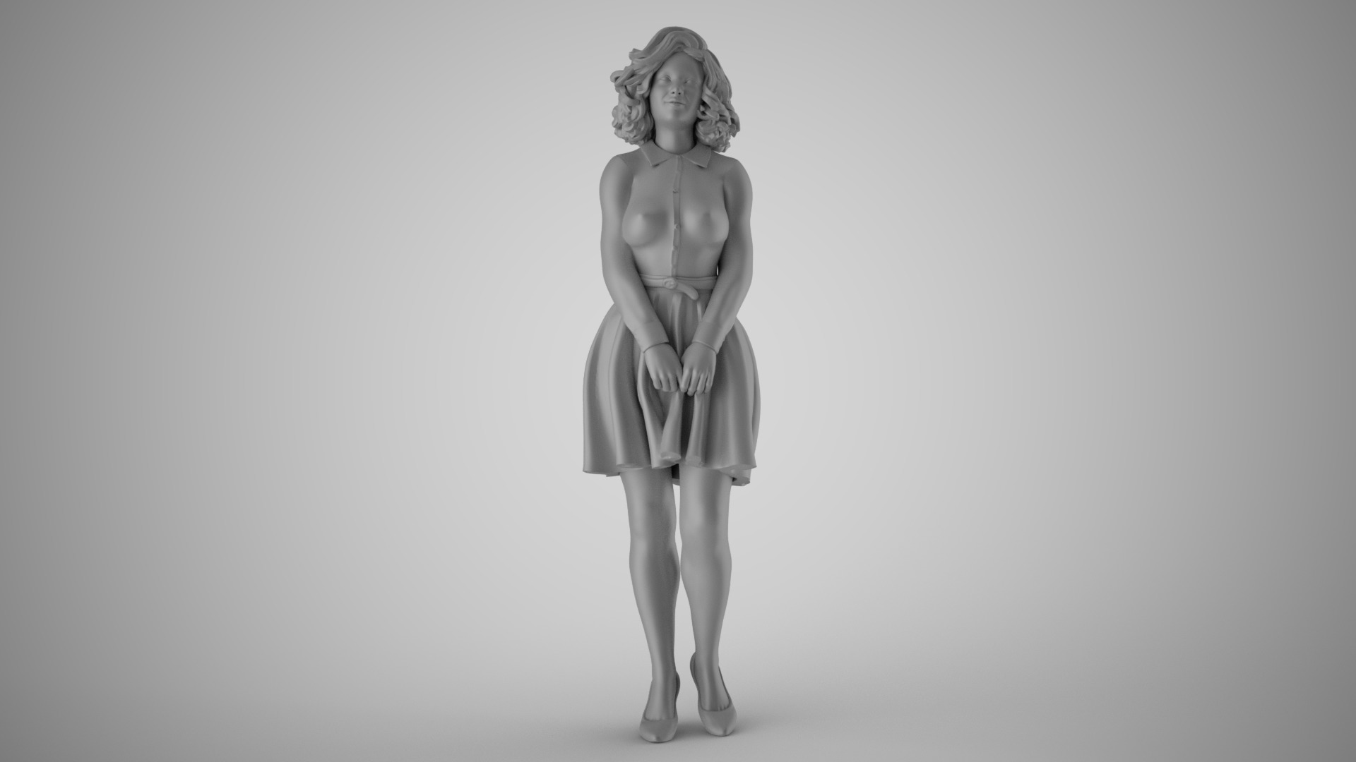 Modern Woman in Past Times 4 3D print model_3