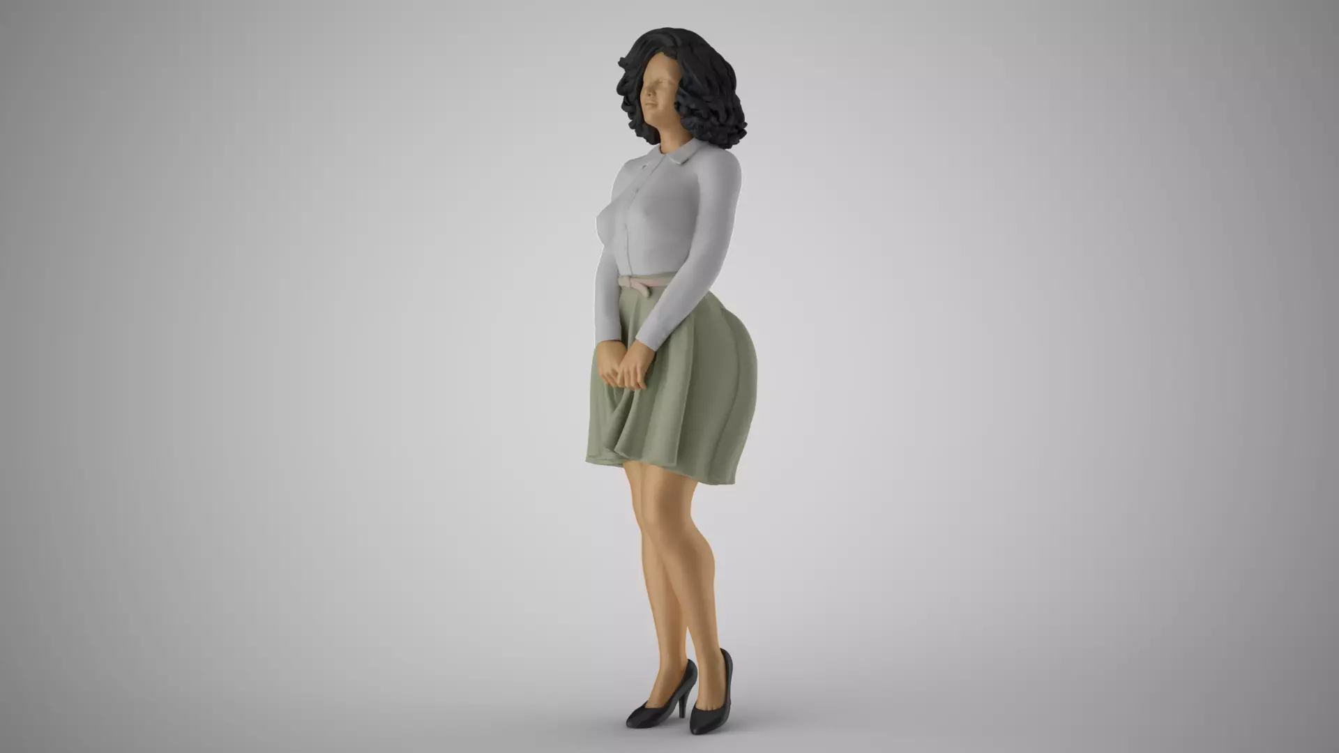 Modern Woman in Past Times 4 3D print model_0