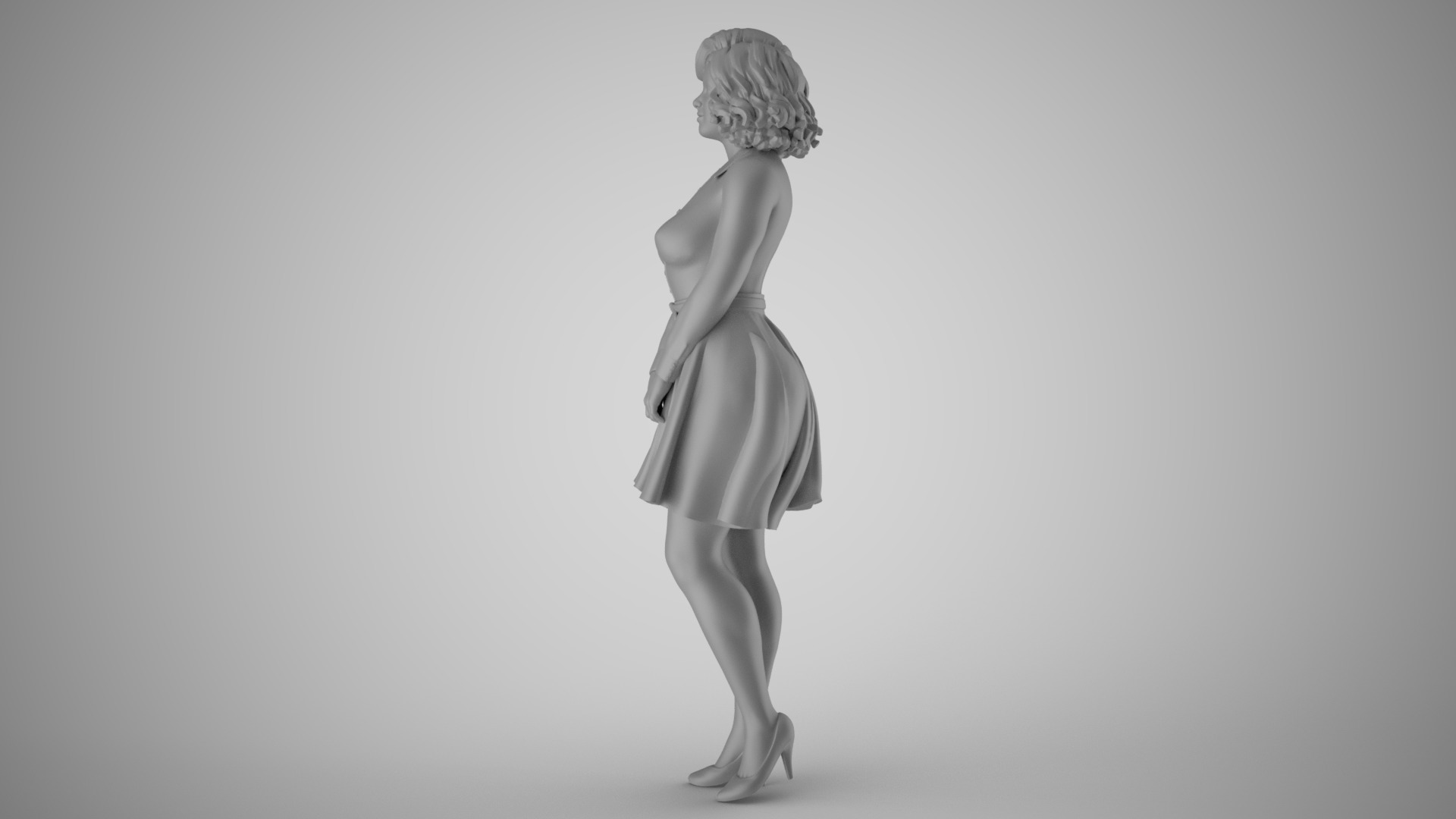 Modern Woman in Past Times 4 3D print model_1