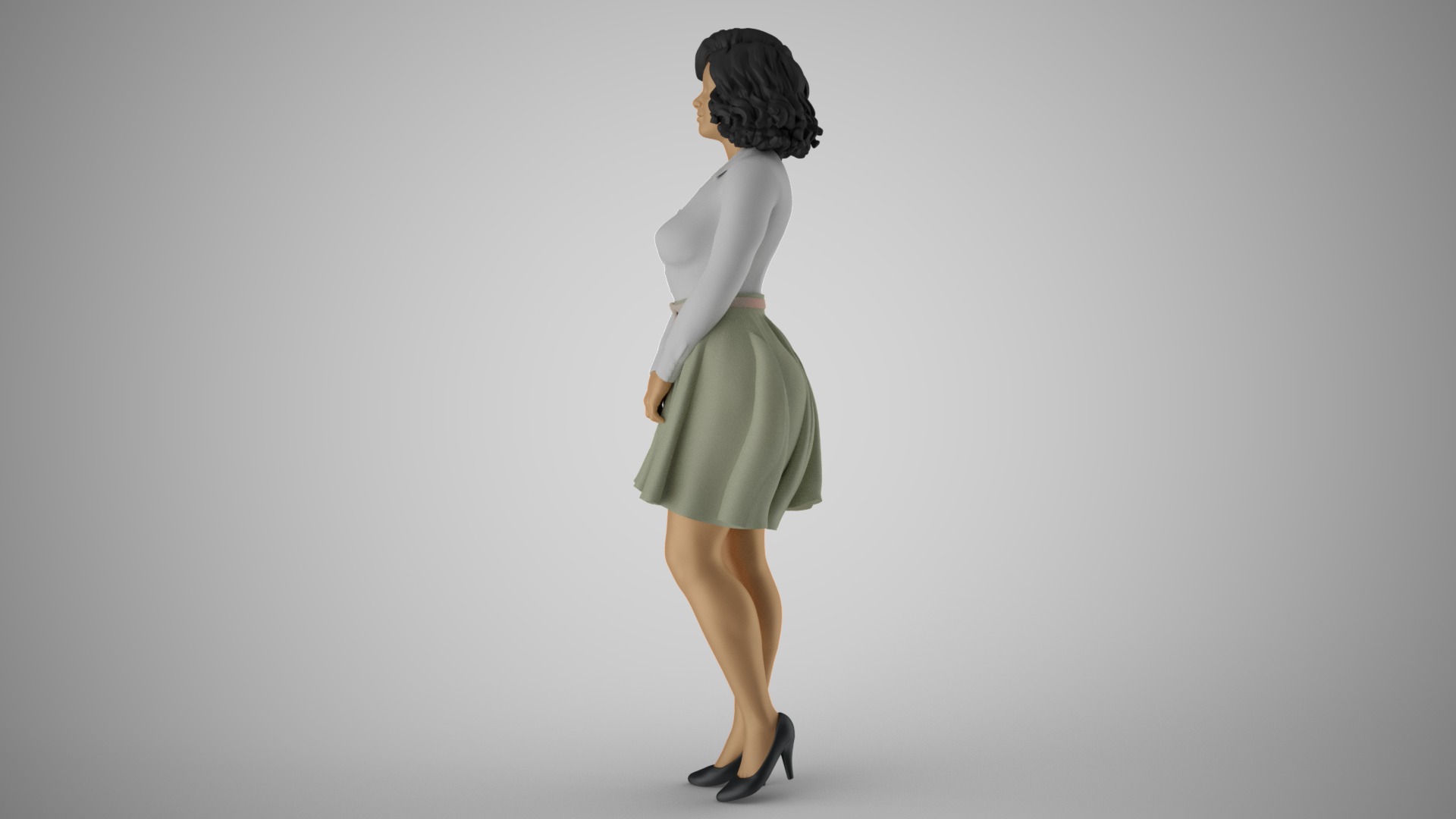 Modern Woman in Past Times 4 3D print model_10