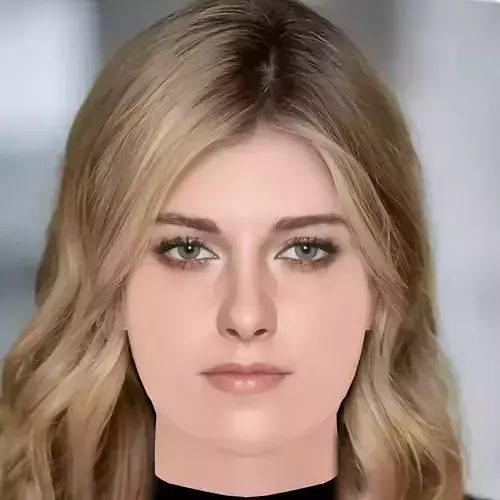 Kristen Stewart Head - No Hair - Low poly head for game 