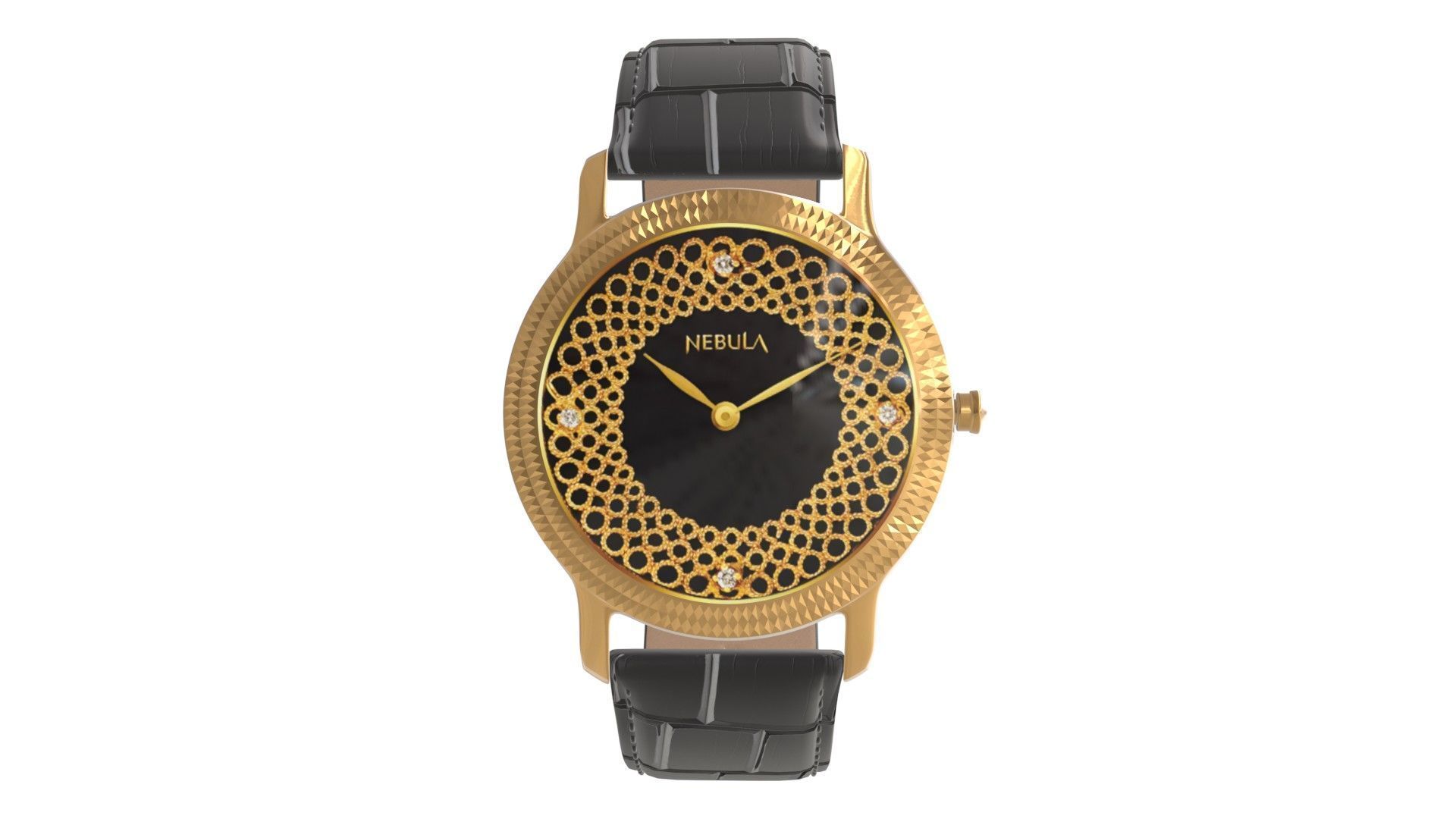 Titan Filigree by Nebula - Gold Analog Watch 3ds Max 3D model_2