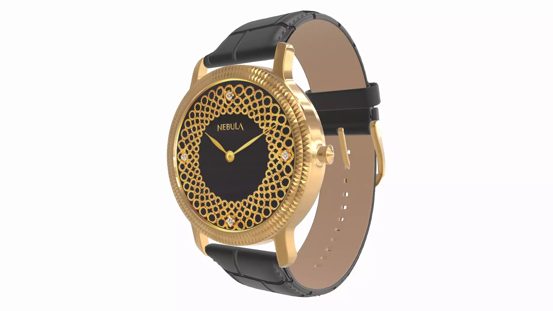 Titan Filigree by Nebula - Gold Analog Watch 3ds Max 3D model_0
