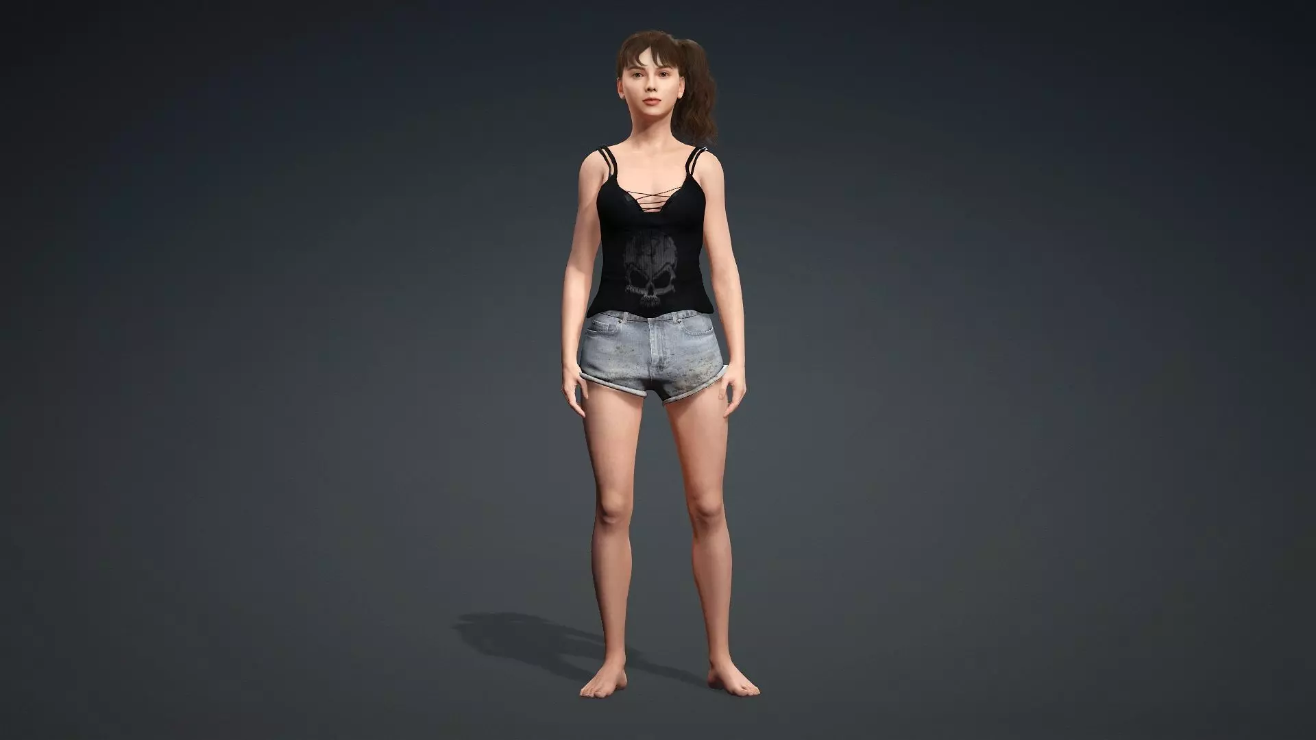 3D Female Character For Games And Animation 3D model_0