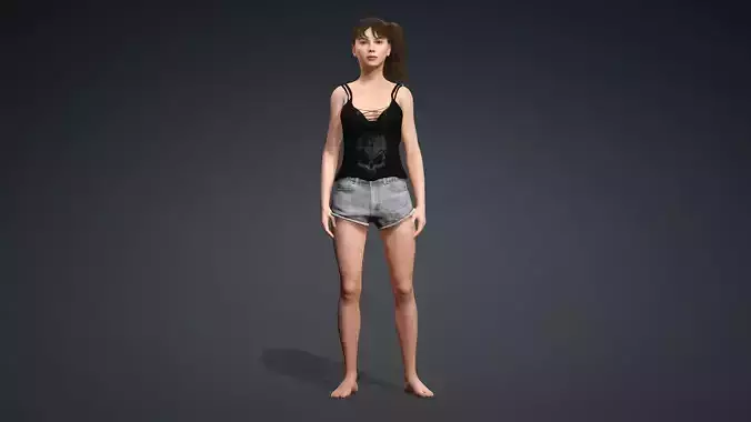 3D Female Character For Games And Animation 3D model