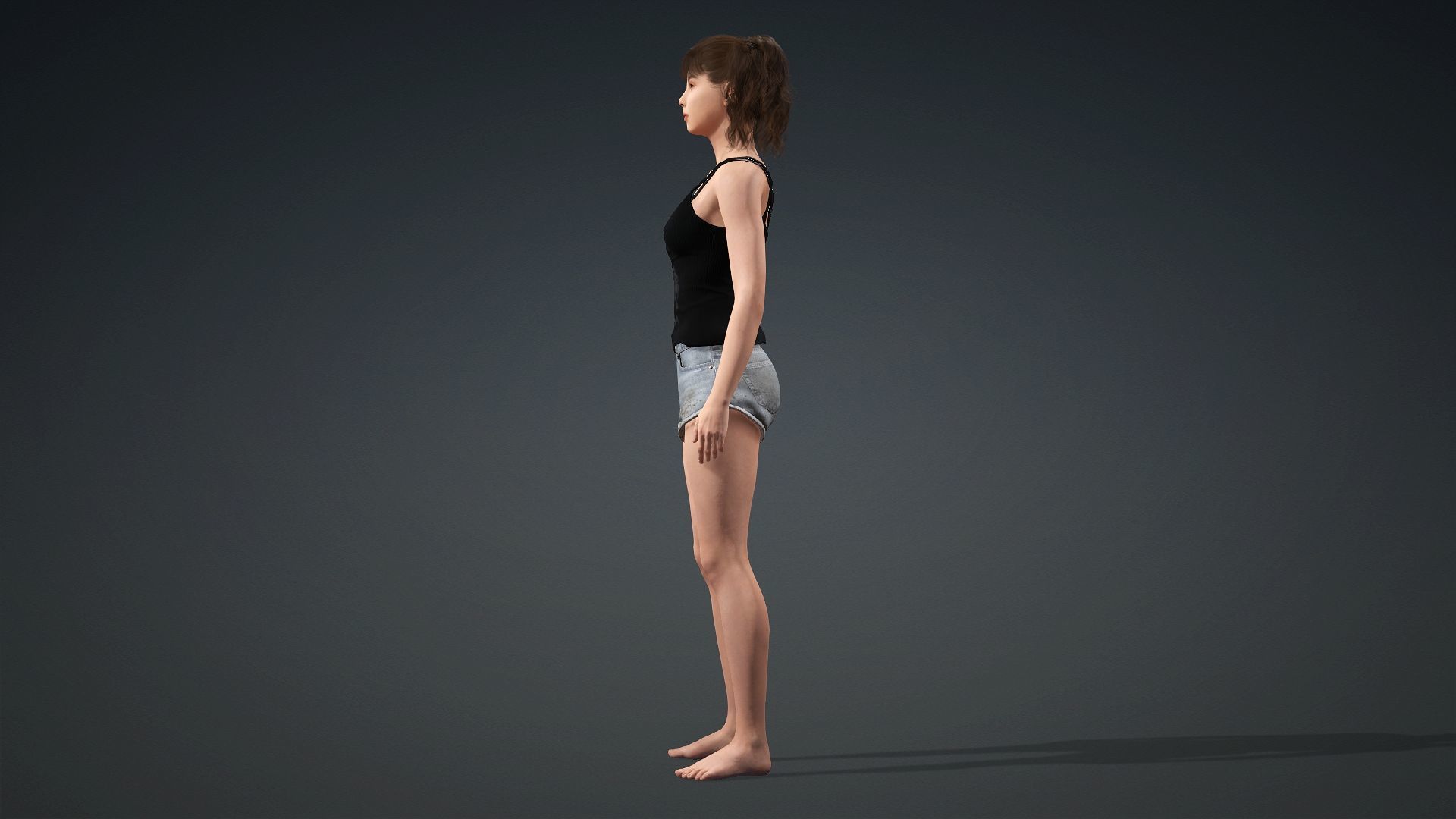 3D Female Character For Games And Animation 3D model_3