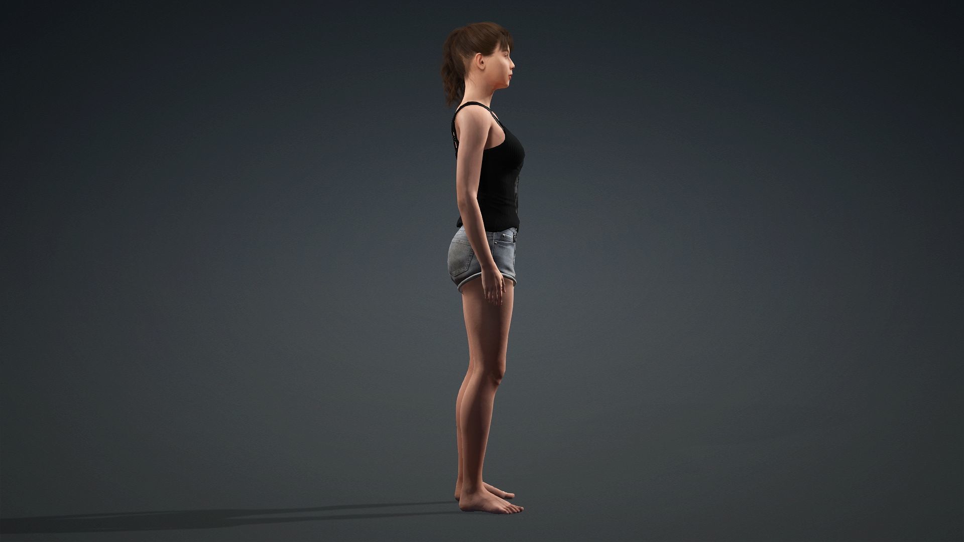 3D Female Character For Games And Animation 3D model_2