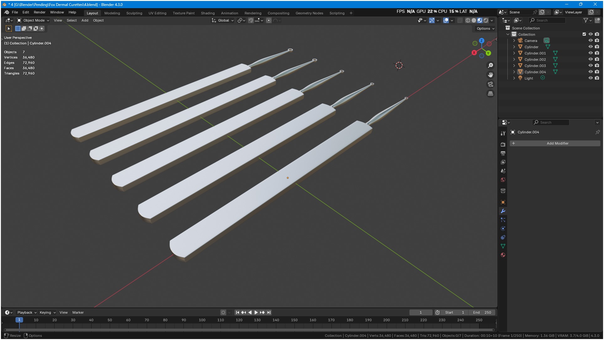 Fox Dermal Curettes Dermatology 3D model_4