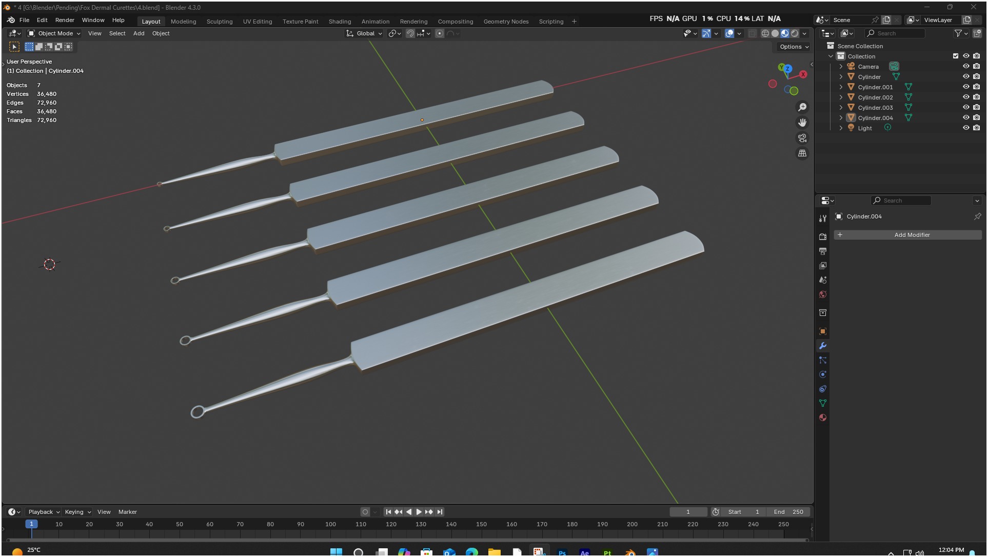 Fox Dermal Curettes Dermatology 3D model_5